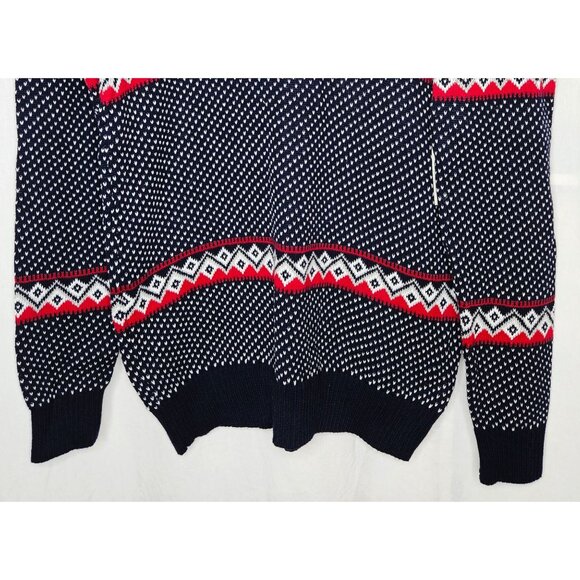 Aspen Men's Fair Isle Polar Bear Christmas Sweater Navy Blue White Small - Picture 4 of 8